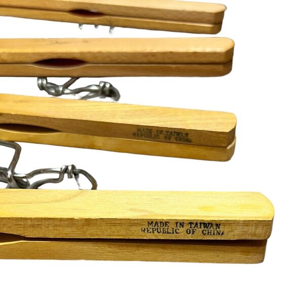 Mix Lot of 12 Vtg Wood Metal Clothes Hanger Pant Trousers Setwell Nevco Taiwan - Picture 11 of 11